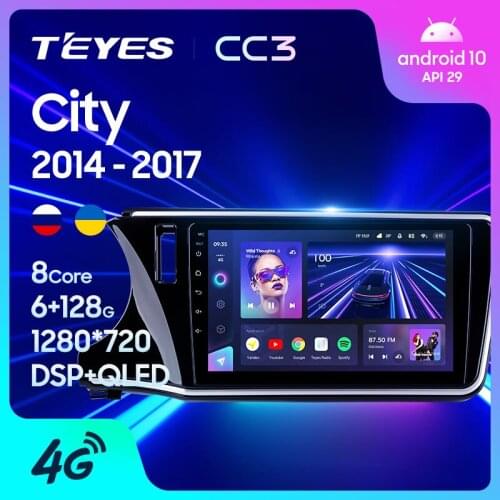 TEYES CC3 For Honda City 2014 - 2017 Car Radio Multimedia Video Player Navigation stereo GPS Android 10 No 2din 2 din dvd