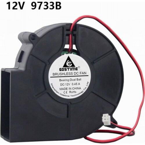 Gdstime Turbo Centrifugal Fan 12V 24V 97mm 97mm x 33mm Blower Fan High Air Pressure DC Brushless Blower Cooler Fan