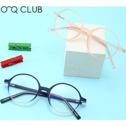 O-Q CLUB Kids Glasses Round Blue Light TR90 Children Computer Eyeglasses Optical Myopia Flexible Ultralight Eyewear K523