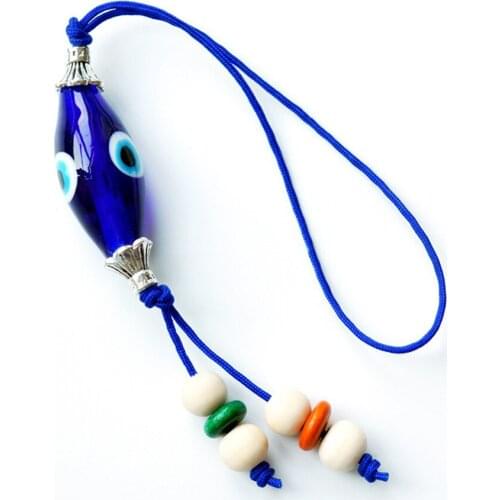 1PC Turkish Blue Eye Pendant Wall Ornament Bag Hanging Water Bottle Shape Travel Souvenir Glass Demon Eyes Jewelry