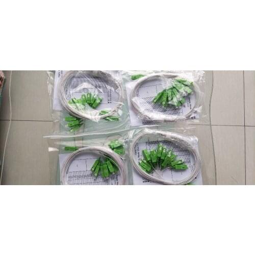 10pcs/lot 0.9mm Steel Tube Fiber Optic PLC Splitter 1x16 SC/APC Mini Blockless 1*16 SC APC Connector Free Shipping