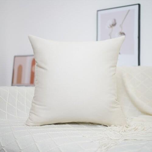 100% Cotton Cushion Cover Sofa Throw Pillow Covers Cushion Case for Sofa Bedroom Car Blank Pure Color Wholesale