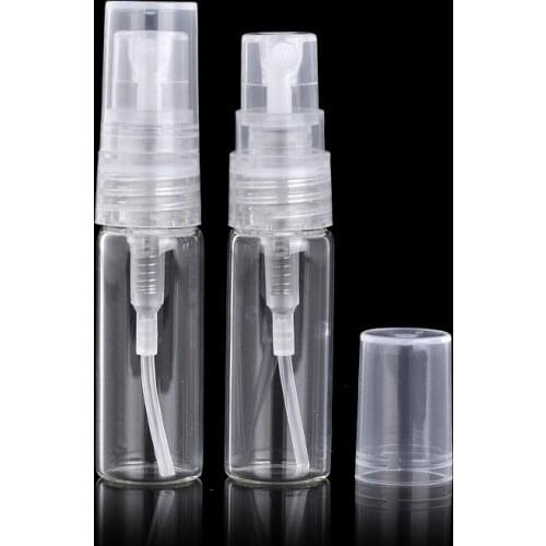 100Pieces/Lot 3ML Mini Portable Glass refillable Perfume Bottle With Spray&Empty Parfum Cosmetic Vial With Atomizer For Traveler