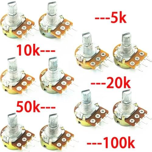 5pcs 15MM WH148 B5K B10K B20K B50K B100K 3pin 5K 10K 20K 50K 100K