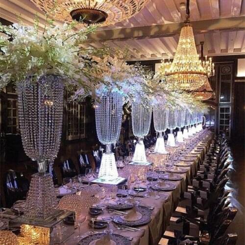 80cm(31") height Acrylic Crystal Wedding Centerpiece Road Lead Stand Dinner Party Table Decoration Candlestick pcs/lot