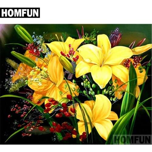 HOMFUN Full Square/Round Drill 5D DIY Diamond Painting "Yellow flower" Embroidery Cross Stitch 5D Home Decor Gift A06612