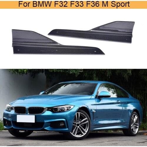 For 4 Serirs Carbon Fiber Side Skirts Splitters for BMW F32 F33 M Sport 13-17 Coupe Hatchback Convertible 435i 440i 2PCS