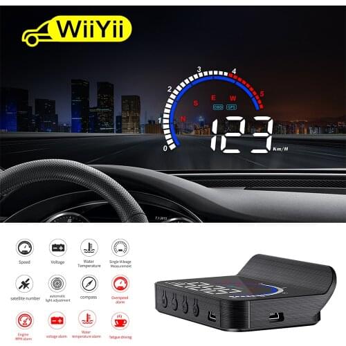 M13plus Car Head Up Display OBD+GPS Dual System HUD Digital Speedometer Auto Reflective Mirror Security Alarm Accessories