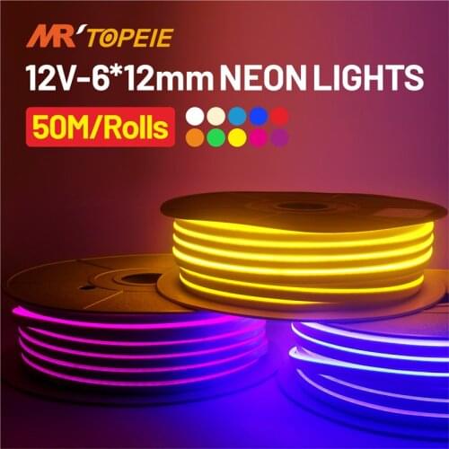 DC12V/24V LED Strip Flexible Neon Light Waterproof IP65 Luces Led Ribbon Rope Dimming Flex Tube Tape Room DIY LED White red blue