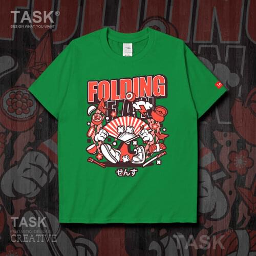 Illustration Folding Fan Print art Fashion 2020 Solid t shirt new Tops mens sports 100% cotton Streetwear casual summer Harajuku