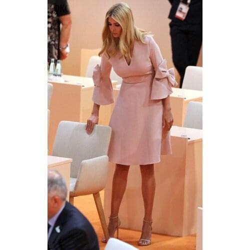 Mother Of The Bride Groom Dresses Set Pink Bell Long Sleeves Short mother of the bride dresses plus size