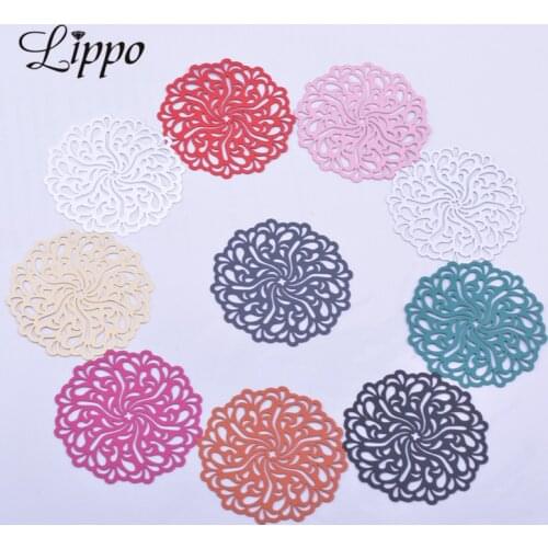 30pcs AB6468 42mm Brass Round Flower Connector Charms DIY Earring Connectors Pendant Hanging Jewelry Decoration