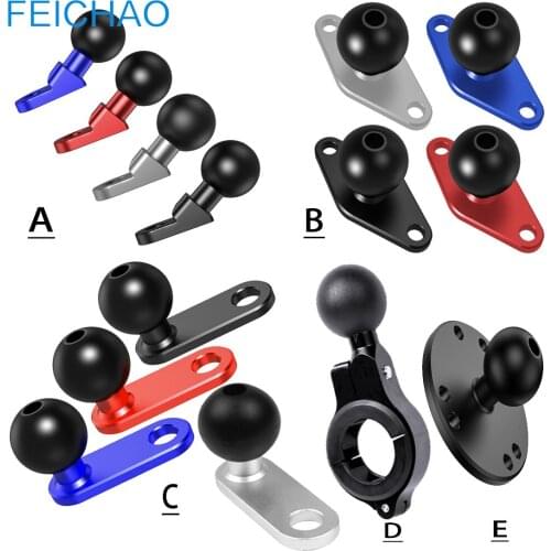 Metal Motorcycle Fixing Stand Bracket Plate Rearview Mirror Angled Base 1" Rubber Ball Head Adapter 25mm Clamp for Zumo RAM GPS