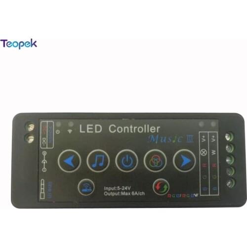 Music 3 Led Controller mobile phone APP wifi controller Sensitivity Audio for SMD 5050 RGB RGBW led strip light DC5V - 24V