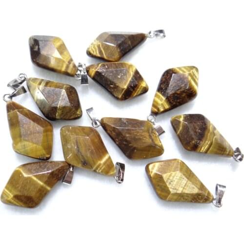 Natural stone Quartz Crystal Turquoises opal tiger eye Teardrop pendant for diy jewelry making necklace Accessories24pcs P2