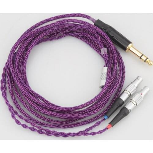 New 6.35mm HIFI 8 Cores 7N OCC Silver Plated Headphones Replacement Cable Upgrade Cable for Focal Utopia ELEAR Headphones