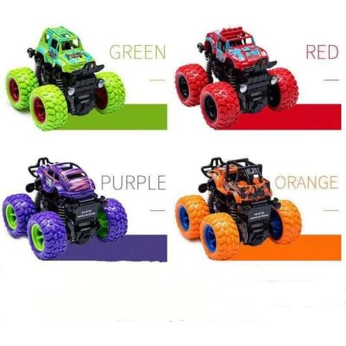 New Mini Inertial Off-Road Vehicle Four-Wheel-Drive Plastic Children Toy Car Pull Back Stunt Car Anti-fall Toy Car Gift