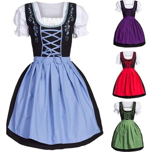 2019 Maid wear Dirndl Dress German Oktoberfest Bavarian Beer Wench Costume Maid Outfit Fancy dress for women Sexy Perspective