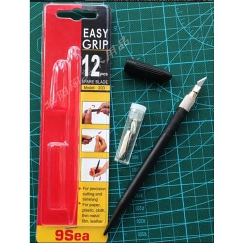 Leathercraft Cowhide Precision Art Knife Model Carving Knife with 12 Blades