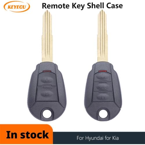 KEYECU Remote Control Car Key Shell Case Cover for Hyundai, for Kia, Replacement Fob 2/ 3 Buttons With Uncut Blade Blank Shell