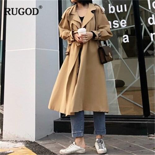 Женские длинные тренчи RUGOD China At AliExpress