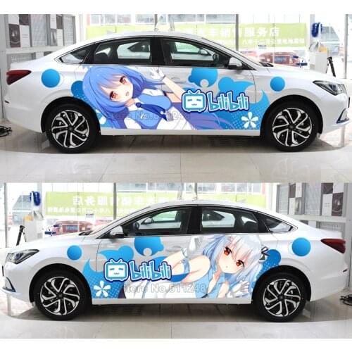 Custom Made Waterproof Japan Anime Vinyl Car Sticker Cute Girl Cartoon Door Decals Ralliart Rally Stickers Vehicle Accessories