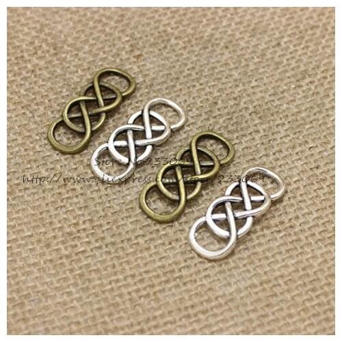 Free Shipping (50 pieces/lot) 13*33mm two color Metal Alloy Chain-shaped Jewelry Connectors Charms for Bracelet Making