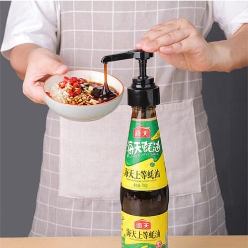 Syrup Bottle Nozzle Pressure Pump Squeezer Dispenser With Sealing Plug For Kitchen Oyster Sauce Bottle Fuel Squeeze Oyster