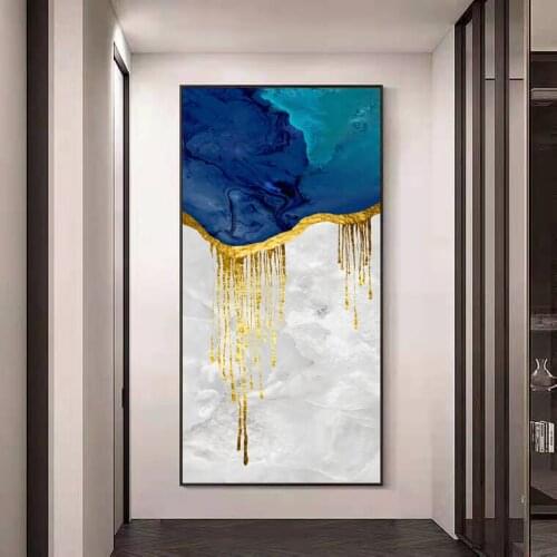 Nordic Modern Light Luxury Retro Oil Painting Gilded Marble Art Abstract Bedside Mural Living Room Decoration Painting