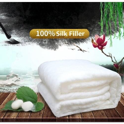 High Grade Home Chinese Silk Quilts Handwork Mulberry Silk Comforters 100%Silk Filled Silk Blankets Comfortable Cotton Cover