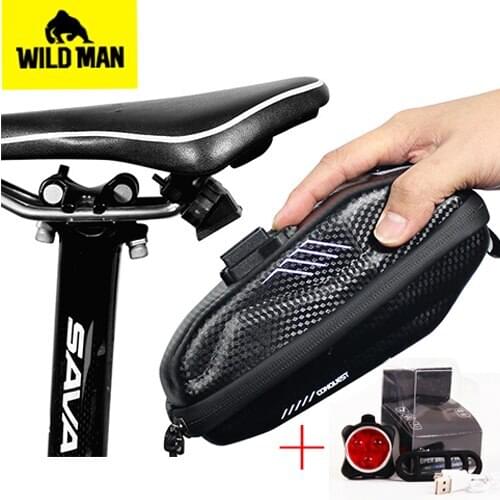 Bicycle Saddle Bag Waterproof High Capacity Rear Seatpost Bag with tail light rainproof Riding Storage Saddle Bag Accessories
