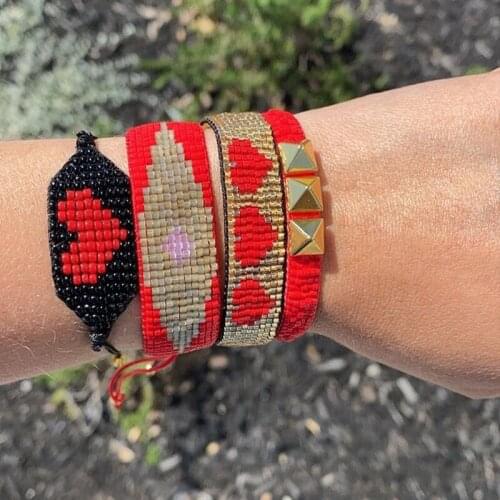 BLUESTAR Turkish Eye Bracelet For Women Chic Heart Pulseras Mujer Moda Handmade Femme Armband Jewelry