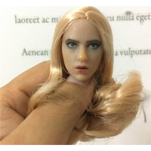 1/6 Scale Head Sculpt European Beauty Long Blond Hair Head Female Head Carving Woman Headplay for 12" Action Figure Body