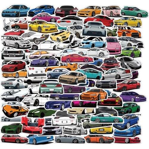 10/50/100PCS Retrofit Racing Car Graffiti Stickers Sports Car Decals to DIY Motorcycle Luggage Laptop Waterproof Cool Stickers