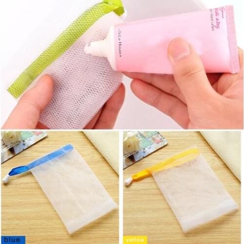 10PCS Exfoliating Mesh Soap Pouch Bubble Foam Double Layer Net Soap Saver Bag Drawstring Holder Bags