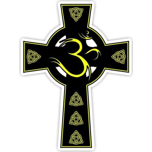 11312# Various Sizes Removable Decal Fancy Om Celtic Cross Car Sticker Waterproof Accessories on Bumper Rear Window Laptop