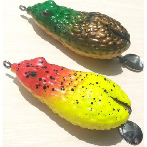 2pcs 7.7cm/21.5g Heavy soft frog soft fishing lure with strong fishing hooks free shipping