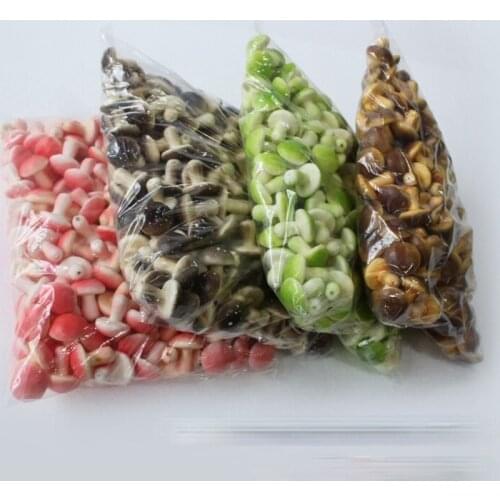 200pcs Artificial Mushroom for Home Restaurant Window Decoration 4 Colors Fake Mushrooms Teaching Simulation Vegetable Props