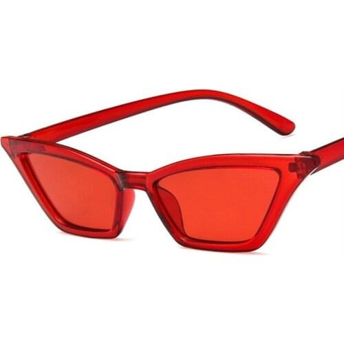 2021 Cat Eye Sunglasses Lady Retro Small Frame Sunglasses Transparent Dazzle Color Sunglasses