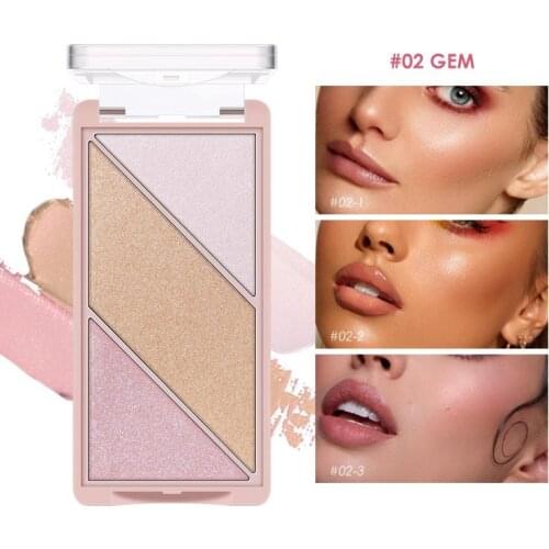 3 IN 1 Blush Multi-Use Makeup Palette For Face Blush Highlighter Contour Makeup Matte Waterproof Long Lasting Cosmetics TSLM2