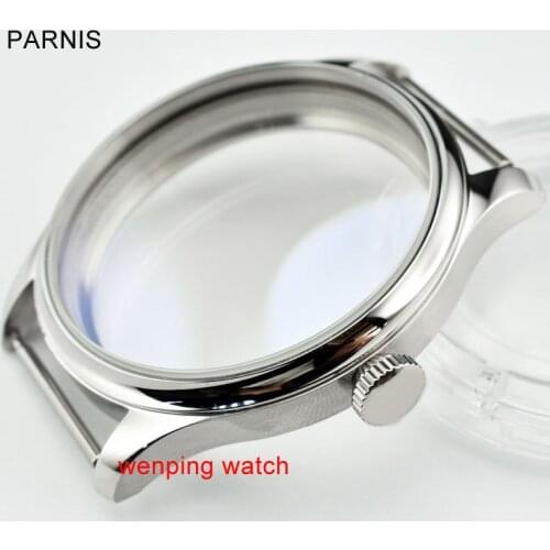 44mm 316L Stainless Steel watch Case Fit eta 6498 6497 movement
