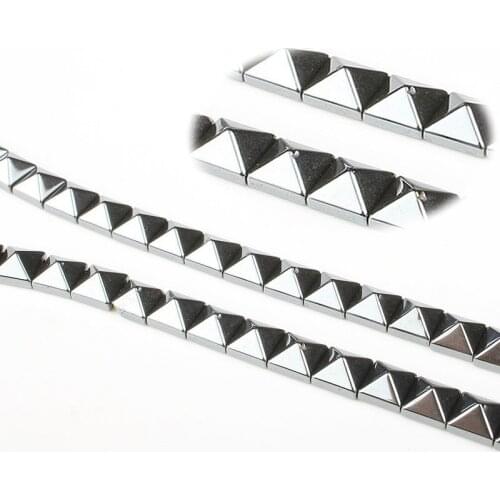 4*6mm Natural Stone Black Hematite Pyramid-shaped Loose Spacer Beads for Jewelry Making DIY Necklace Bracelet Accessories 15