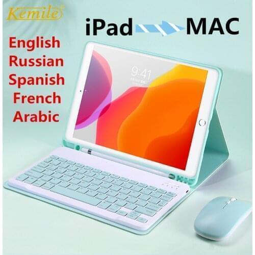 Colorful Keyboard Mouse Case For iPad 8th Generation 10.2 2020 Cover Keypad W Pencil houlder funder For iPad Air 4 10.9 Keyboard