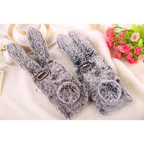 For Xiaomi 5X Warm 3D Cute Rabbit Doll Furry Fur Plush Soft TPU Case for Xiaomi 5/Mi 5X Hairy Bunny Diamond Bowknot Coque Cover