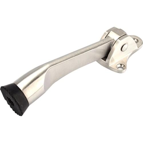 Door Stopper, 1 Pack Kickdown Door Stop, Door Holder Open with Spring Lever Rubber Tip 4 Inch, Door Stops