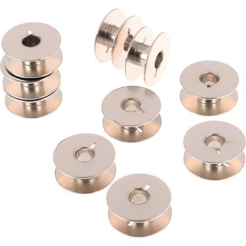 10PCS/lot Metal Bobbins Spool Sewing Craft Tool Stainless Steel Sewing Machine Bobbins Spool for Brother Janome Singer