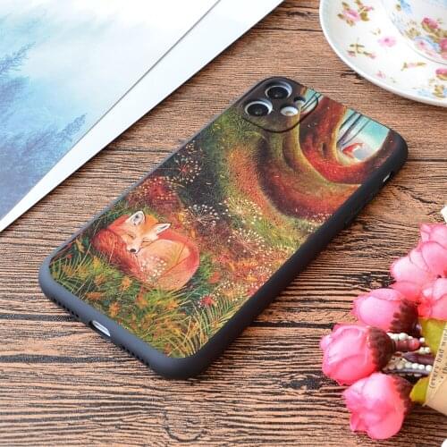 For iPhone Sleeping Fox 2 Print Soft Matt Apple iPhone Case