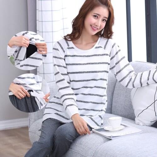 Autumn Breastfeeding pajama breast feeding nightwear maternity nursing pajamas set room wear nursing sleepwear pregnancy pyjamas
