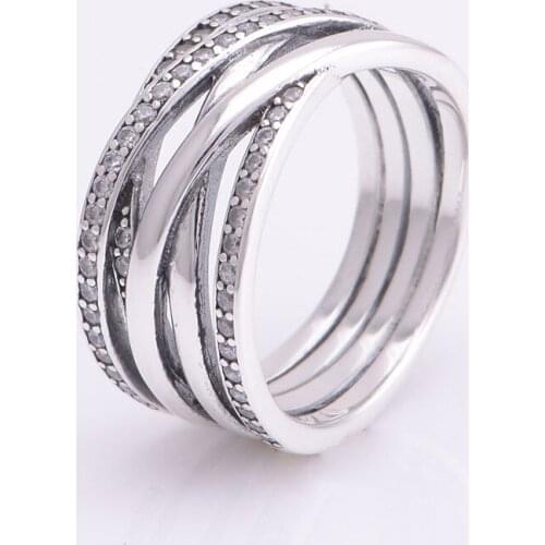 Authentic 925 Sterling Silver Jewelry Sparking Ring with Cz Wedding Rings For Women Free Shipping