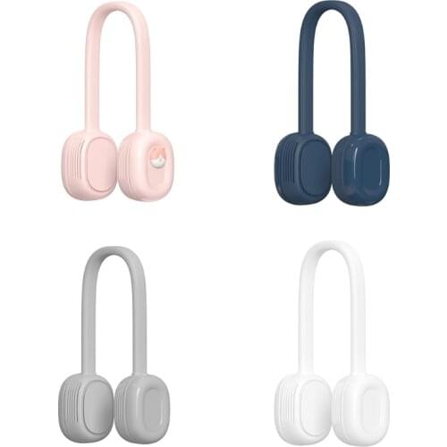Neck Hanging Fan Summer Cooling Wearable Neck Fan 8 Hours Continuous Work Summer Neck Fan Soft and 4 Colors